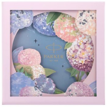 IM Pink Fantasy Gold Trim Pearl Pen + Hydrangea Floral Gift Box